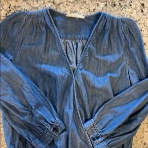 Madewell faux wrap denim top